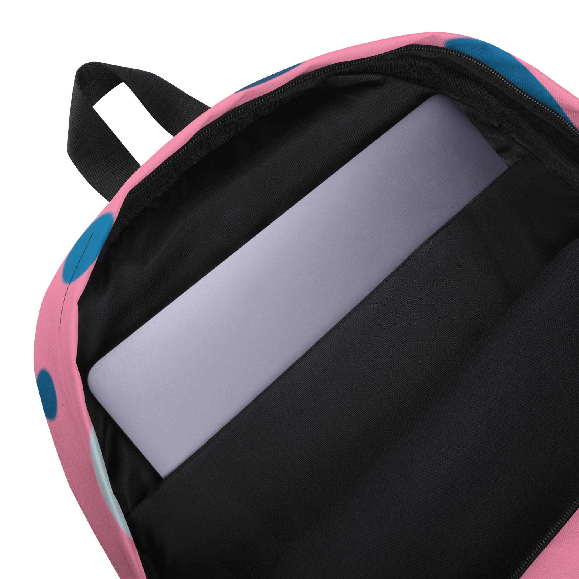 Pink Polka Dot Backpack: Water-resistant Laptop Bag - Etsy display picture 1