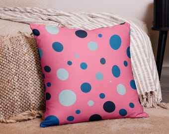 Pink Polka Dot Throw Pillow: Playful Decorative Cushion