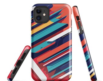 Abstract Multicolor iPhone Case: Dual Layer Protection