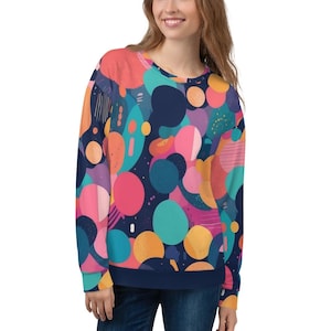Multicolor Polka Dot Sweatshirt: Cozy Unisex Fleece Pullover