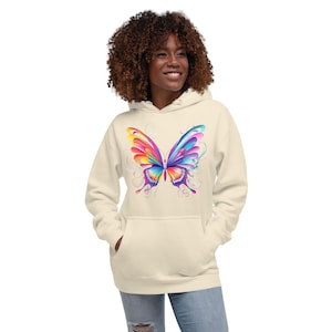 Butterfly Unisex Hoodie | Bright Bug Lover Sweatshirt | Cozy Colorful Nature Hoodie