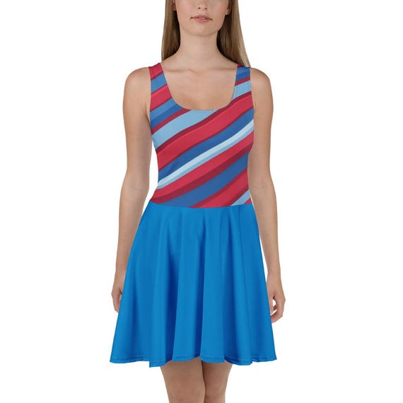blue striped skater dress Even Stripe Skater Dress