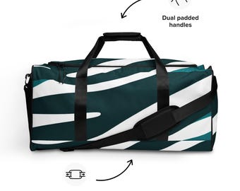 Teal Zebra Print Duffle Bag: Bold Travel Gym Bag
