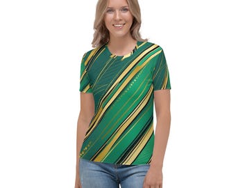 ポルカドット柄レディースTシャツ：マルチカラードット柄のデイリーT