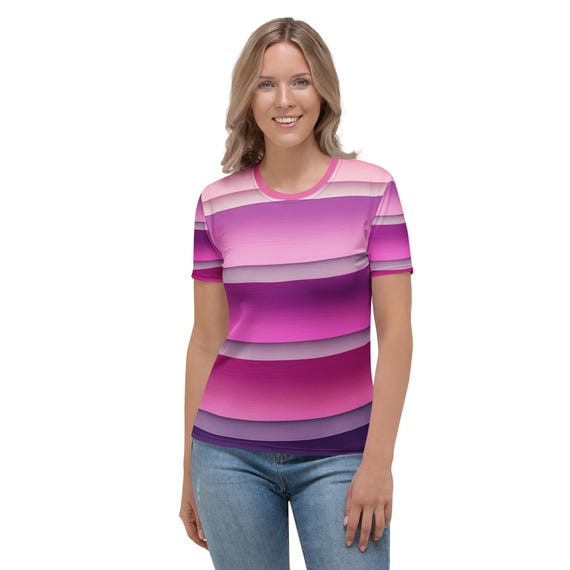 Trendyol Maglietta Rosa A Righe T-Shirt Donna - Modello Boyfriend Oversize, 84% Viscosa, Taglia S/36, Perfetta Con Shorts E Collant - copertina