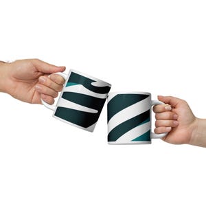 Teal Zebra Print Coffee Mug: Bold Animal Design