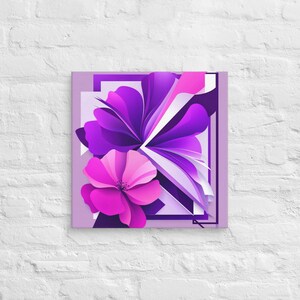 Abstract Flower #2 Wall Art Canvas - Purple Floral Home Decor