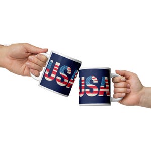 Patriotic USA Mug: Red, White & Blue American Flag Coffee Cup