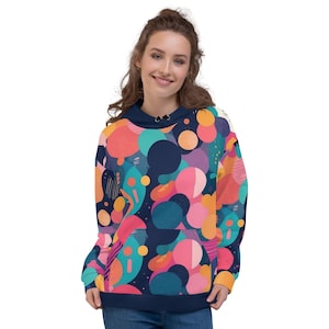 Multicolor Polka Dot Hoodie - Colorful, Cozy, Dute & Dotted - Unisex Hoodie