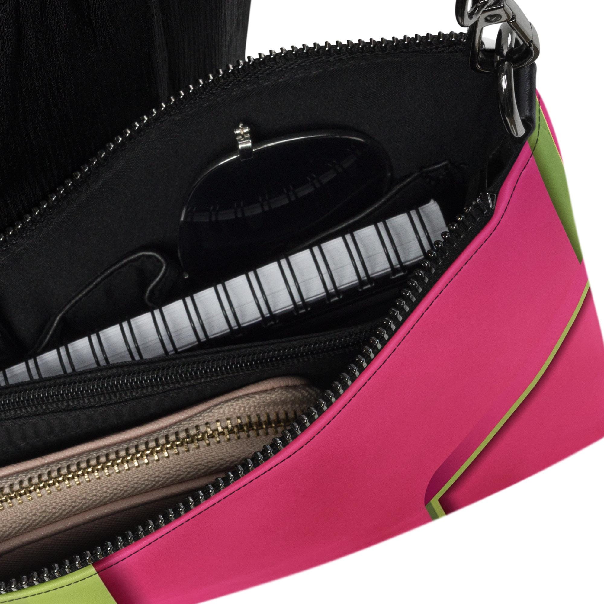 Sac Bandoulière Vert Et Rose - Faux Cuir - Neuf Sans étiquette - Tendance Printemps/été