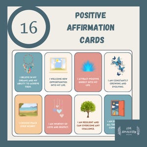 Positieve bevestigingskaarten voor eigenliefde Motiverende affirmaties Manifestatie Geluk Dankbaarheid Moed