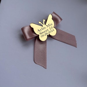 Butterfly Acrylic Mirror Tag, Personalized gold tag, Custom birthday tag, Custom birthday tag, Personalized Party Favor Tag, laser engraving