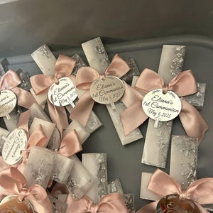 Cadeau de baptême pour invité, aimant croix pour cadeaux de baptême, cadeaux aimantés de baptême personnalisés roses, Mi Bautizo, cadeaux de communion
