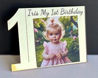 First Birthday Photo Frame Magnet: Christening Gift