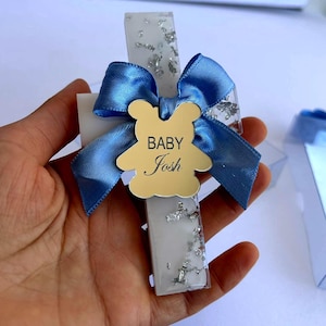 Personalized Cross Epoxy Favors: Baptism, Christening, Communion,Mi Bautizo, Baby Shower, Wedding