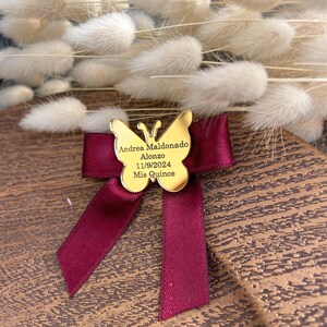 Birthday Favor Tag, Butterfly Acrylic Mirror Tag, Personalized gold tag, Mi Bautizo laser cut tag, Custom mirror tag, Personalized Party Tag