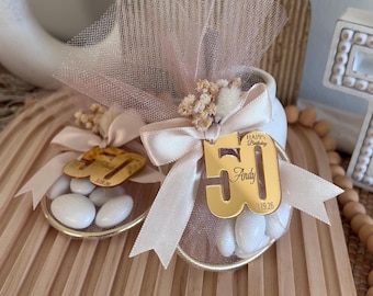 Personalized Gold Almond Candy Favors – Adult Birthday & Party Bomboniere Gift