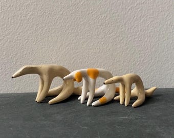 Slouching Dog Ceramic Figurine