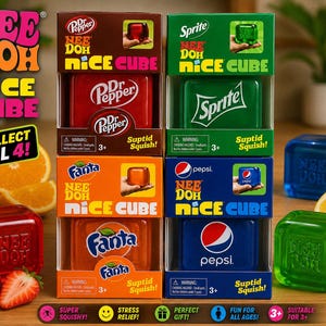 NeeDoh Pepsi Fanta Sprite Dr Pepper Nice Cube Frete Grátis Raro Viral