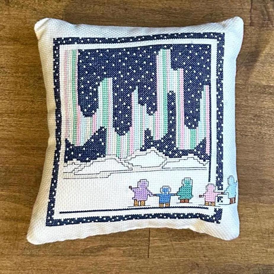 Northern Lights Needlepoint Pillow Backed With Luxurious Fabrics and Filled With Premium 10 90 Down Feather Pillow Etsy