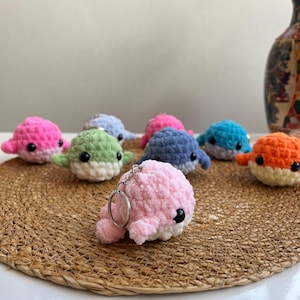 Amigurumi, Crocheted plush mini-whale keychains