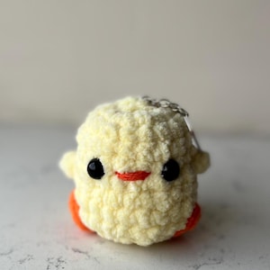 Adorable Handmade Crochet Chick Keychain