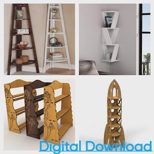 55+ Wooden Shelf Rack Storage Svg Files for Laser Cut, Wooden Rack Vector, Storage Organizer Svg Cdr Dxf Ai | Digital Download