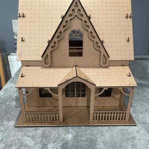 Laser Cut Dollhouse With Furniture 3mm Wooden 3D Model, Laser Cut Dollhouse With Furniture Vector Dxf,  3D Model Dollhouse,Furniture Dxf,Svg