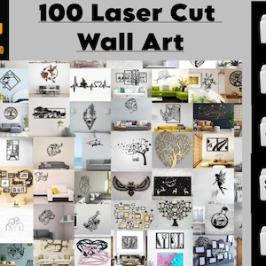 100 Laser Cut Wall Art, Laser Cut Wall Decor, Wall Art Vector File, Laser Cut Vector file wall Decor | Ai Svg Pdf Dxf Cdr | Digital Download