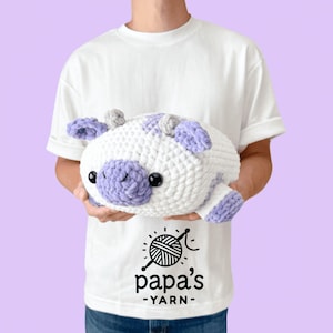 Lavender Cow Crochet Pattern: Giant Amigurumi PDF (Low Sew)