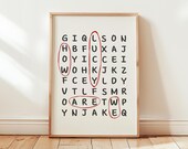 How Lucky We Are Word Search Printable, Hidden Message Wall Art, Minimal Typography Puzzle Print, Neutral Home Decor (Digital Download)