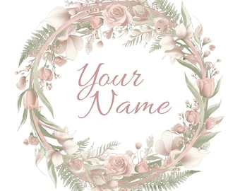 Floral Initial Monogram Print | Personalized Nursery Decor (Digital Download)