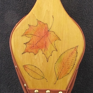 Hand-Tinted Fall Leaves Fireplace Bellows