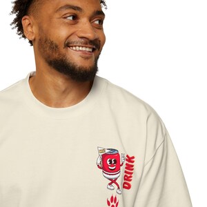 Camiseta grande, camiseta gráfica, camiseta masculina, camiseta de desenho animado, camiseta pesada, camiseta Leon, moda masculina, streetwear