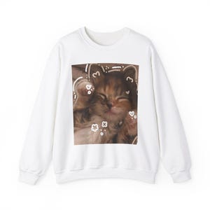 Sudadera con capucha unisex de mezcla gruesa y cuello redondo para amantes de los animales kawaii.
