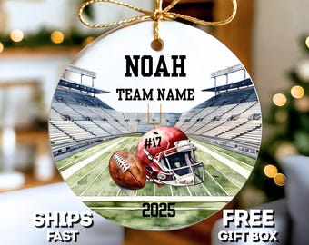 Personalized Football Ornament, Custom Football Christmas Ornament Gift For Football Lover Ornament Football Player Ornament Football Gifts