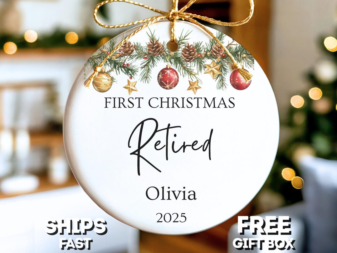 First Christmas Retired Ornament Personalized Retirement Christmas ...