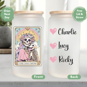 Personalized Dog Mom Frosted Glass Gift For Mother&#39;s Day Dog Lover Iced Coffee Cup For Dog Mom Birthday Gift Dog Mom Coffee Cup Dog Mom Cup