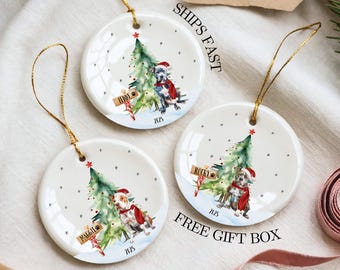 Custom Pitbull Christmas Ornament, Personalized Pitbull Dog Ornament Gift for Pitbull Lover Ornament Pitbull Dog Name Ornament Keepsake Gift