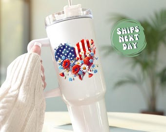 Independence Day Tumbler 4th Of July Tumbler With Handle American Flag Tumblers Patriotic Tumblers 4th Of July Custom Gift 4th Of July Cups
