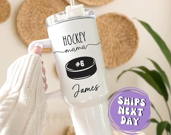 Hockey Mama Tumbler With Handle Gifts For Hockey Mama Personalized Hockey Mom Tumbler Gifts For Hockey Mom Travel Mug Custom Hockey Mama Cup