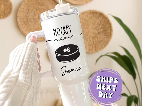 Hockey Mama Tumbler With Handle Gifts For Hockey Mama Personalized Hockey Mom Tumbler Gifts For Hockey Mom Travel Mug Custom Hockey Mama Cup