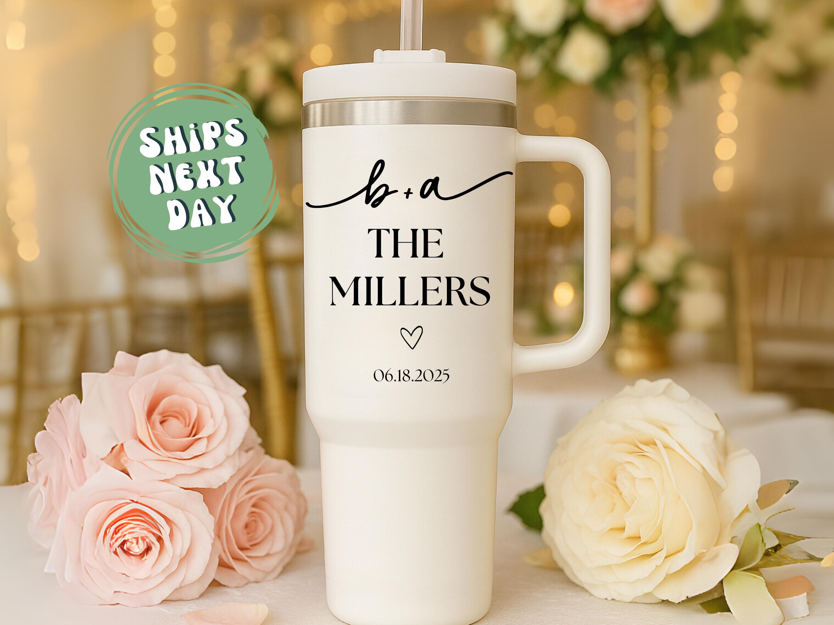Personalized Engagement Tumbler For Couples Gift Engaged Bride Tumbler Personalized Engagement Gift For Couple Engagement Cup Engaged Cup