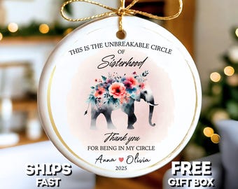Sisterhood Elephant Ornament For Best Friend Ornament Gift For Friendship Ornament Personalized Elephant Friendship Christmas Ornament Gift