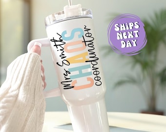 Chaos Coordinator 40oz Tumbler Chaos Coordinator Tumbler with Handle Chaos Coordinator Cup Chaos Coordinator Gifts Teacher Travel Mug Gift