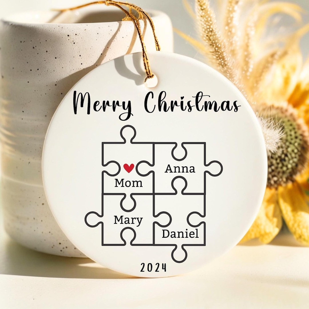 Personalized Mom Christmas Ornament Mom Puzzle Ornament for Christmas