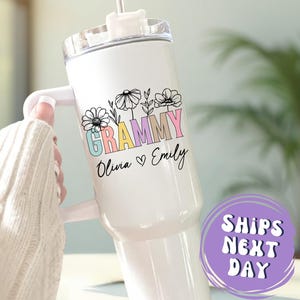 Custom Grammy Tumbler Personalized Grammy Tumbler With Handle Grammy Travel Mug Grammy Cup Gifts for Grammy Gift For Mother&#39;s Day Grammy Mug
