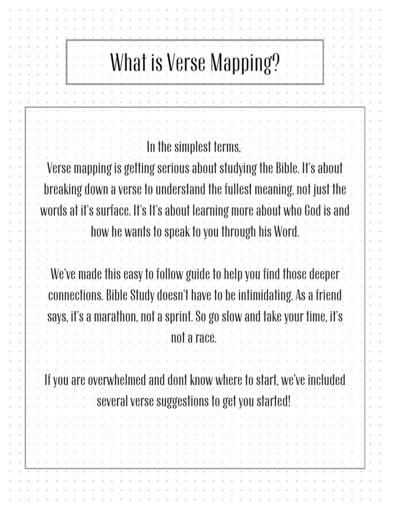 Printable Downloadable Verse Mapping Journal Etsy