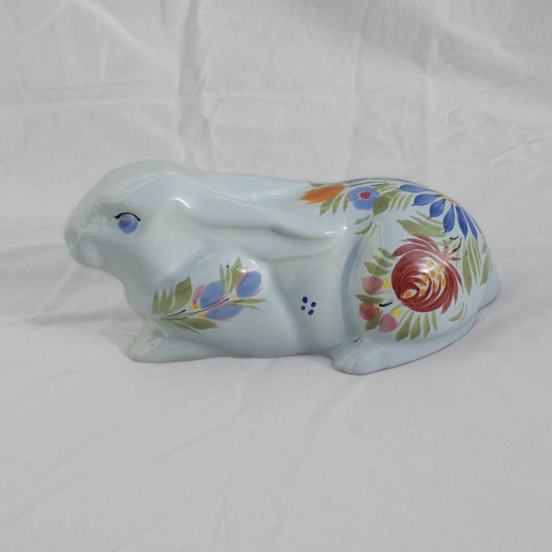 Vintage Henriot Quimper France Pottery Hand-painted Rabbit Bunny With ...