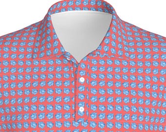 Wallace Dads Club Polo Shirt | Red Shirt with Blue Wallace Wolves Logo | Perfect to Dad&#39;s to Show School Spirit and Support the School